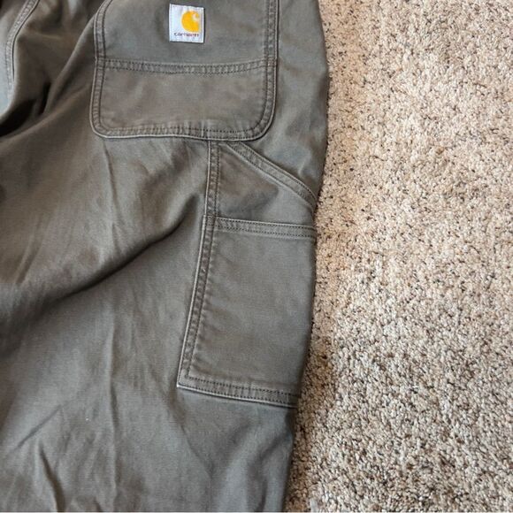 Carhartt Men's Rugged Flex Canvas Green Relaxed Fit Cargo Jogger Pants Size 38 - Picture 10 of 12